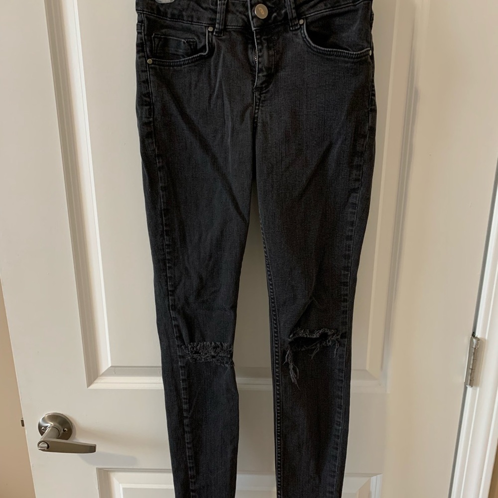 High waisted, Black skinny jeans, size 00, ASOS